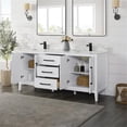 thumbnail image 4 of Laurel 72" Wood Vanity in White Calacatta White Quartz Top no Mirror, 4 of 13