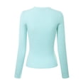 thumbnail image 4 of Made by Olivia Women's Solid Long Sleeve Crew Neck Fitted Ribbed Sweater Top, 4 of 7