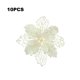 thumbnail image 4 of Advancent 10 piezas de flores artificiales de Navidad, flor de Pascua con purpurina, flor falsa reutilizable, manualidades DIY, fiesta de boda, Año Nuevo Kits de decoración para fiestas blanco Advancent HA008610-04, 4 of 6