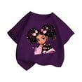 thumbnail image 2 of BLTIBY Toddler Girls Boys T-shirt Summer Round Neck Printed Short Sleeve Tee Kids Loose Fashion Casual Pullover Top 2025 Purple 9-10 Years, 2 of 3