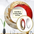 thumbnail image 3 of Designart "Subdued Red Pottery Spirals" Abstract Spirals Beige Large Round Mirror - Round Office Mirror Wall Decor - Modern Round Printed Mirror - 23" x 23", 3 of 6