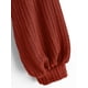 thumbnail image 4 of Jersey corto ZAFUL para mujer con mangas acanaladas con forma de farol, 4 of 6