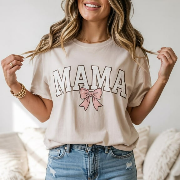 Kiraa Tee With Comfort Colors Coquette Mama Shirt, Coquette Bow, Girly Mama Outfit, Baby Shower Gift For Expecting Birthday Gifts; For Men & Women