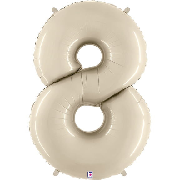 White Sand Number 8 Foil Balloon 34"