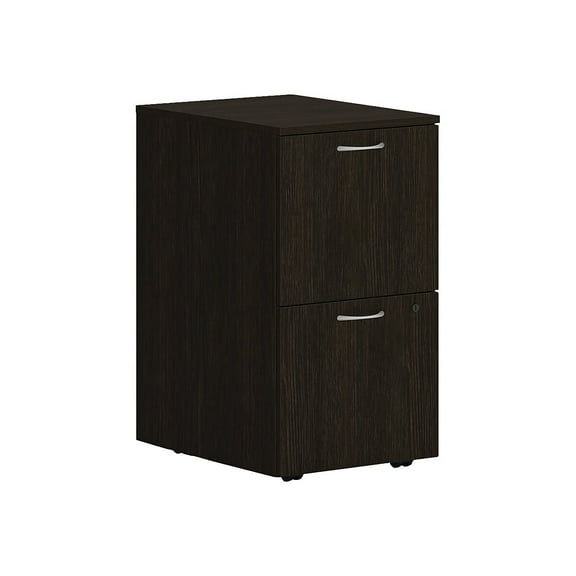 HON Mod 2-Drawer Vert File Cab Mobile Pedestal Let/Leg Java Oak 20" PLPMFFLJ1