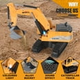 thumbnail image 3 of Jiakora Remote Control Excavator Toys for Boys, RC Excavator Toy for Boys 3 4 5 6 7 8 Year Old Kids Christmas Birthday Gift,RC Digger Truck Construction Vehicles with Metal Shovel & Light, 3 of 10