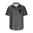 thumbnail image 5 of WREESH Men's Summer Button Down Shirts Short Sleeve Turndown Collar with a Refreshing Print for a Comfortable Fit Dark Gray, 5 of 5