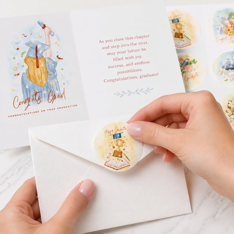 walmart grad cards Watercolor Graduation Card Pack, Grad Thank You Cards with Envelopes, Thank  You Cards, Graduation, Whimsical Cap, Diploma and Celebration Themed Art,