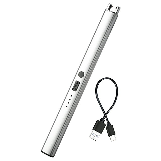 Flmtop Allumeur à Impulsions USB Rechargeable Coupe-Vent à Longue Poignée pour Cuisinière à Gaz de Camping, Allumeur Électrique Sans Flamme, Articles d'Extérieur