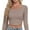 03-Light Gray, variant on PINKSIR Women's Knitted Solid Crop Top with Square Neck and Fitted Asymmetrical Hem Light Gray L