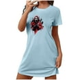 thumbnail image 3 of Nightgowns for Women Short Sleeve Sleep Dress Crew Neck Nightshirts Caual T Shirt Sleepdress Halloween Costumes, 3 of 3