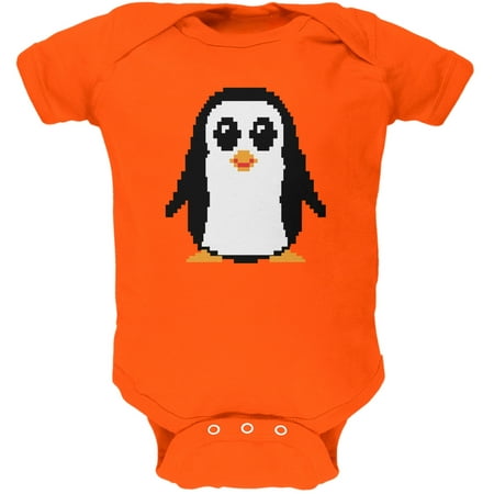 8 Bit Penguin Orange Soft Baby One Piece 3 Month Walmart Com Walmart Com