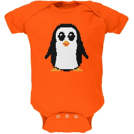 8 Bit Penguin Orange Soft Baby One Piece 3 Month Walmart Com Walmart Com