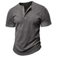 thumbnail image 3 of T Shirts for Man, Male Spring Short Sleeve Solid Color Letter Stripe Stitching Short Sleeve Top(e Grey,3XL), 3 of 9