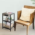 thumbnail image 7 of 3 Tier End Table with Charging Station Rectangular Nightstand Bedside Table Grey, 7 of 7