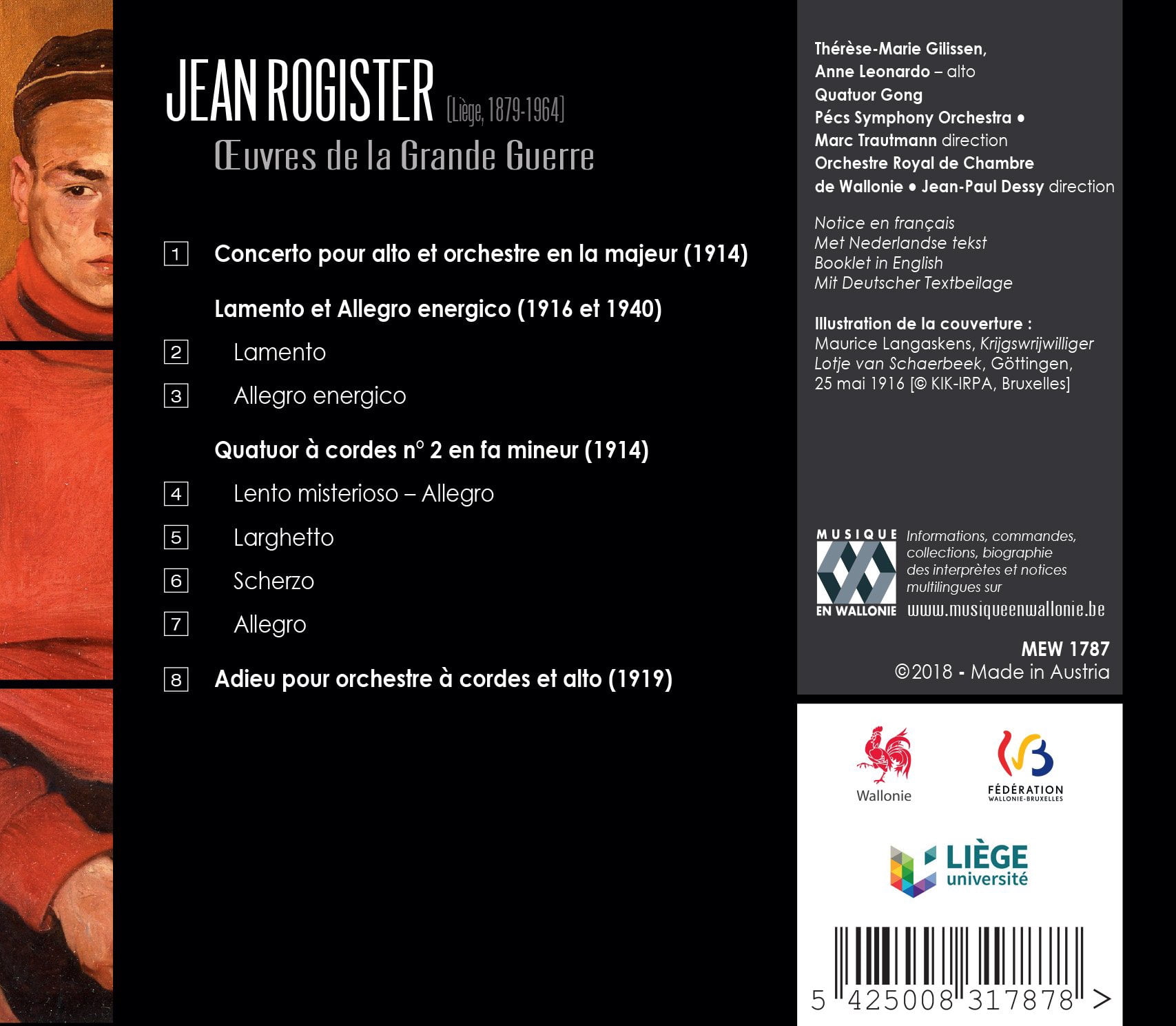 Rogister / Pecs Symphony Orch - Oeuvres de la Grande Guerre - Music & Performance - CD