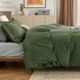 thumbnail image 4 of Juego de funda de edredón Bedsure, tamaño queen, poliéster, verde oliva, 4 of 7