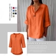 thumbnail image 6 of Blouses for Women Button Front Linen Style Loose Fit Three Season Daily Casual Short Sleeve Top Womens Tops, 6 of 6