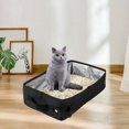 thumbnail image 1 of Bail de arena para gatos inodoro de gatito fácil de usar Space liviano de tela Oxford Guardar sin fugas Bandeja de arena de gato impermeable plegable Negro l, 1 of 8