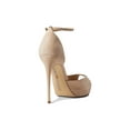 thumbnail image 5 of Sam Edelman Florencia Cappucino Peep Toe Buckled Ankle Strap High Heel Pumps (CAPPUCINO, 7), 5 of 5