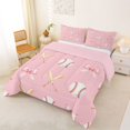 thumbnail image 2 of Manfei Dreamy Princess Bow Full Size Comforter Sets,Baseball Ball Games Bedding Comforter Set,Pink Reversible,3-Piece,1 Comforter and 2 Pillowcases, 2 of 7