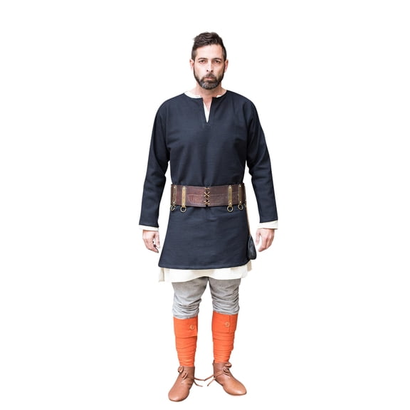 Erik Viking Tunic in Black, size: 2X-Large | Cotton by Medieval Collectibles