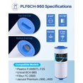 thumbnail image 2 of Filtro de spa POOLPURE PLF6CH-960 que reemplaza al PJW60TL-F2S, paquete de 2, 2 of 7