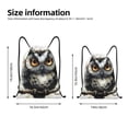 thumbnail image 4 of Lafuoo Whimsical Owl On Branch Pattern Drawstring Pocket, Adjustable Shoulder Strap Storage Bag Suitable for Men and Women-Medium, 4 of 7
