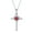 Red, variant on Cross Necklace for Women, 925 Sterling Silver Birthstone Necklace with Rose Flower, Faith Jewelry Gifts for Women Mother Wife Her