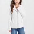 thumbnail image 2 of Girls Boys Zip up Sherpa Coat Kids Thick Comfy Polar Fleece Jacket with Pocket Winter Solid Color Sweatshirt Jacket Tops, 2 of 6