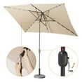 thumbnail image 3 of Cozyhom 10 x 6.5ft Outdoor Patio Solar LED Lighted Patio Umbrella, Tilt Adjustable, UV Resistant Fabric - Sand, 3 of 6