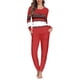 thumbnail image 2 of Conjunto de pijama con diseño navideño para mujer, ropa de dormir de manga larga, cómoda, informal, con estampado a pedido, 2 of 4