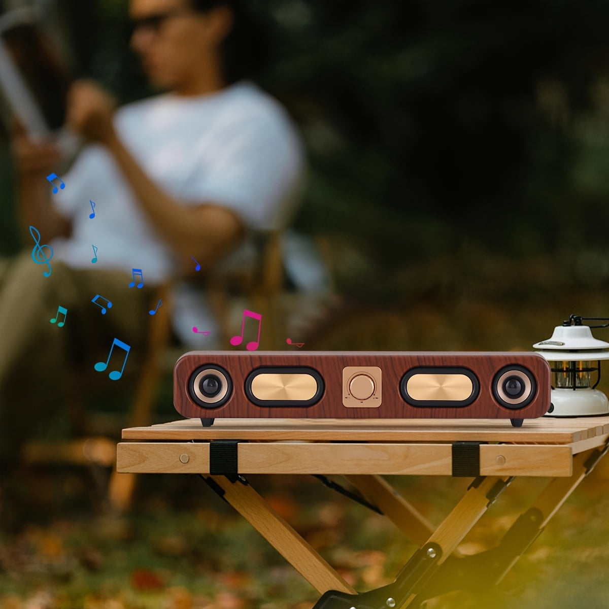 10W Vintage Wireless Bluetooth Sound Bar Speaker Desktop Dual 2'' Speakers USB Wired, 3.5mm Aux-in Computer Speakers for Desktop Monitor