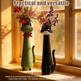 thumbnail image 3 of Handcrafted Cat Flower Vase – Ceramic Whimsical Kitty Planter for Small Flowers, Quirky Desk & Shelf Decor, Boho Home Accent, Unique Gift for Cat Lovers, 3 of 7
