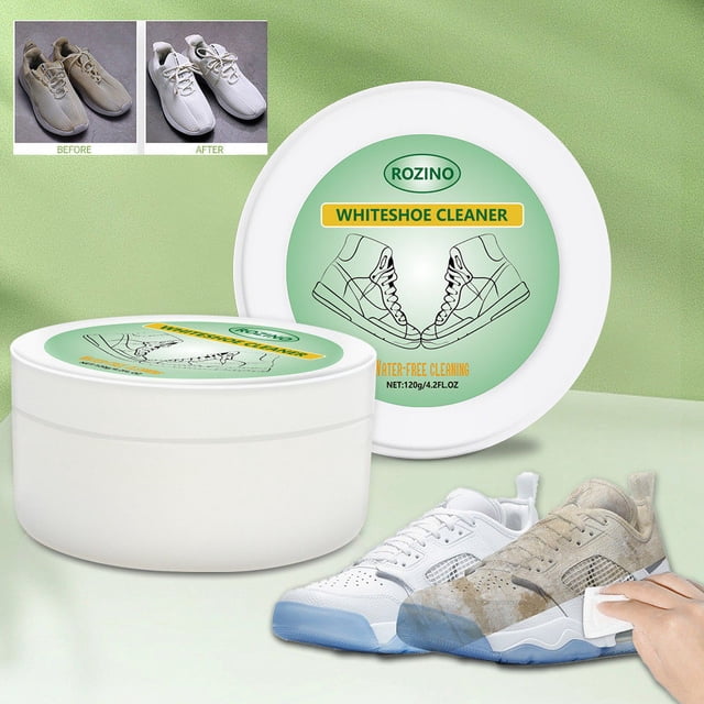 Limpiador de zapatos Crema Sin lavado | Limpieza de calzado multiusos y quitamanchas | Elimina las marcas amarillentas y negras | Fórmula fácil de limpiar con esponja | para zapatillas, cuero, lona