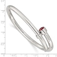 thumbnail image 4 of Sterling Silver Polished Red CZ Slip On Expandable Bangle, 4 of 4