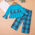 thumbnail image 6 of Gibobby Toddler Baby Girl Clothes 6 12 18 Months 2T 3T 4T Long Sleeve Pullover Sweatshirt Pants Fall Winter Outfit Loungewear(1-2 Years,Blue), 6 of 9