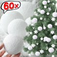 thumbnail image 2 of 60/6 piezas de bolas de Navidad grandes de espuma blanca para colgar en el árbol de Navidad, adornos de bolas redondas, decoración para el hogar, fiesta de Año Nuevo, 2 of 5