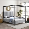 thumbnail image 2 of Meridian Furniture Kelly Grey Boucle Fabric Full Bed, 2 of 8