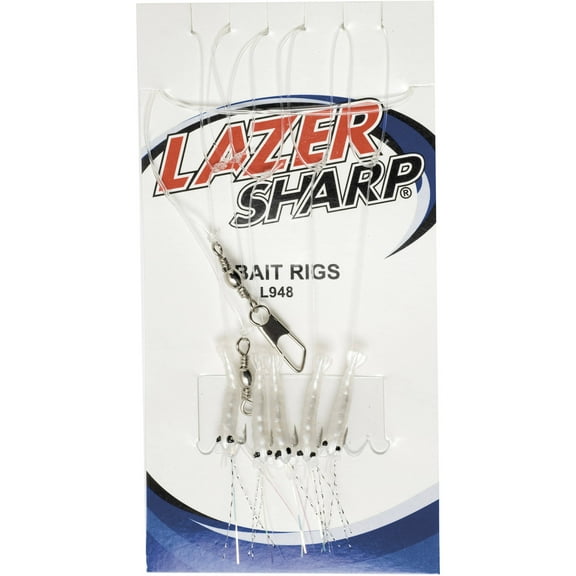 Eagle Claw Lazer Sharp Shrimp Bait Rig, White, Size 8