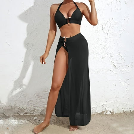 BSDJILFG High Waisted Bikinis for Women Push Up Bra Swimwear Bottom Wrap Skirts Summer Cute Beachwear Swimwear Clearance