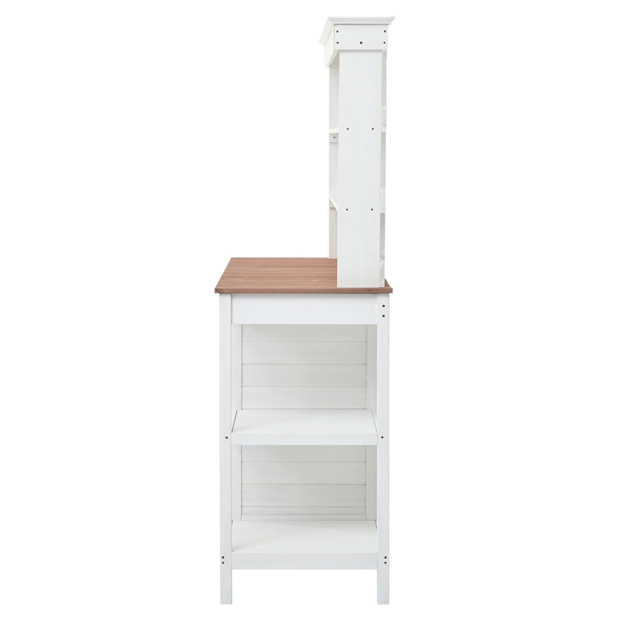 MAYEERTY 66" Tall Outdoor Wood Potting Bench, Farmhouse Garden Workstation with Counter Height Tabletop, 2 Drawers for Backyard, Mudroom, Patio