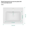 thumbnail image 3 of 24"×19.7"×7.3" White Rectangular Single Vanity Top with 1 Faucet Hole and Overflow, 3 of 10