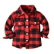 thumbnail image 1 of Gibobby Camisa&nbsp;Vaquera Chaqueta de camisa de franela para niños pequeños, chaqueta a cuadros de manga larga con solapa y botones, chaqueta con bolsillos para bebés y niñas, ab(Rojo, 6-12 Meses), 1 of 5