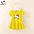 thumbnail image 4 of Nuevos vestidos Kawaii Sanrio Y2K de algodón para niños, Vestido corto de dibujos animados de Hello Kitty, Vestido de manga corta de verano, bonito abrigo para niños, regalo de Chica de Anime, 4 of 5