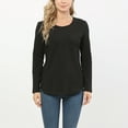 thumbnail image 6 of Olyvenn Women's Maternity Shirt Plus Size Long Sleeve Round Neck Pregnancy Clothes 2025 Casual Comfy Loose Basic Tunic Tops Black 6, 6 of 7