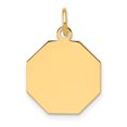 thumbnail image 1 of 14k Yellow Gold .027 Gauge Engravable Octagonal Disc Necklace Pendant Charm, 1 of 6