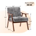 thumbnail image 3 of LegaHome Mid-Century Modern Accent Chair, Fabric Arm Chair with Solid Wood Frame and Extra-Thick Backrest, Upholstered Lounge Armchair Comfort Reading Chair for Living Room, Gray, 3 of 11