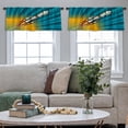 thumbnail image 5 of LALILO Kitchen Curtain Valance Rocket Flying Space Comic Book Rod Pocket Window Curtain 52"x 18" Set of 2, 5 of 7