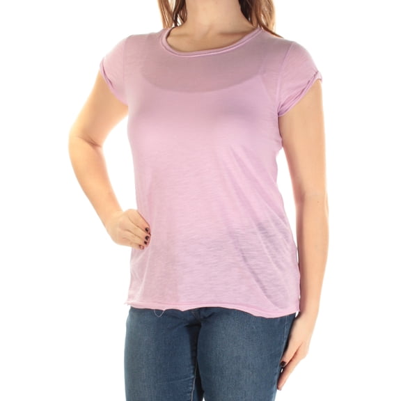 FREE PEOPLE Womens New 1323 Purple Cap Sleeve Crew Neck T-Shirt Casual Top M B B